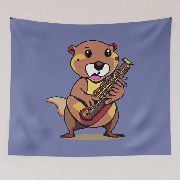 Item preview, Funny Beaver Playing Trumpet Cartoon designed and sold by Nature's Fancy.