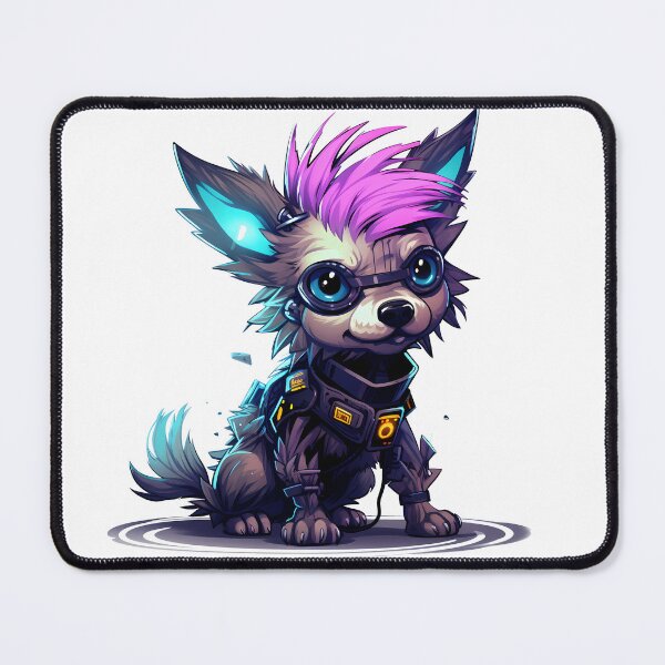 Item preview, Cyberpunk Small Dog in Neon Colors designed and sold by SchorlCraft.