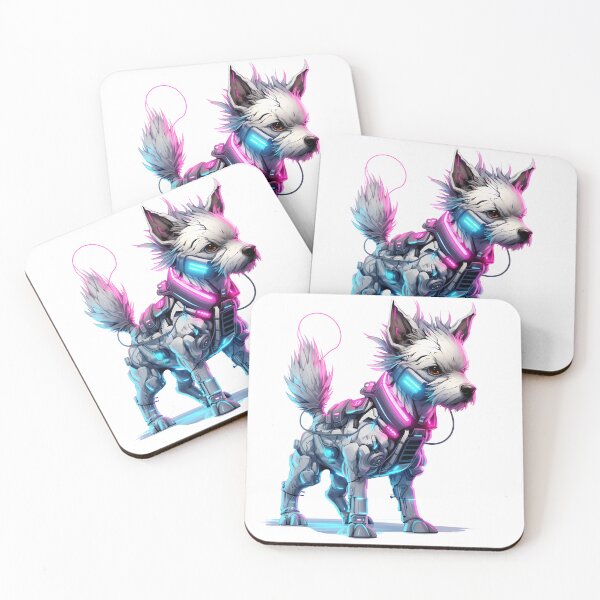Item preview, Cyberpunk Small Dog in Neon Colors designed and sold by SchorlCraft.