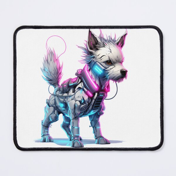 Item preview, Cyberpunk Small Dog in Neon Colors designed and sold by SchorlCraft.