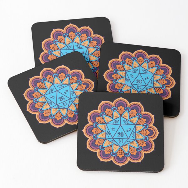 Item preview, D&D D20 Dice Flower Mandala designed and sold by sunburstrpg.