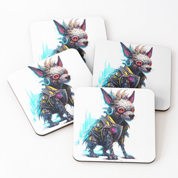 Item preview, Cyberpunk Small Dog in Neon Colors designed and sold by SchorlCraft.