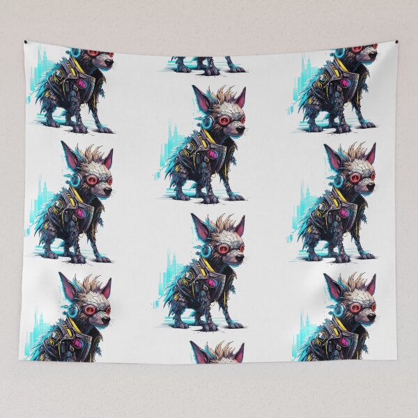 Item preview, Cyberpunk Small Dog in Neon Colors designed and sold by SchorlCraft.