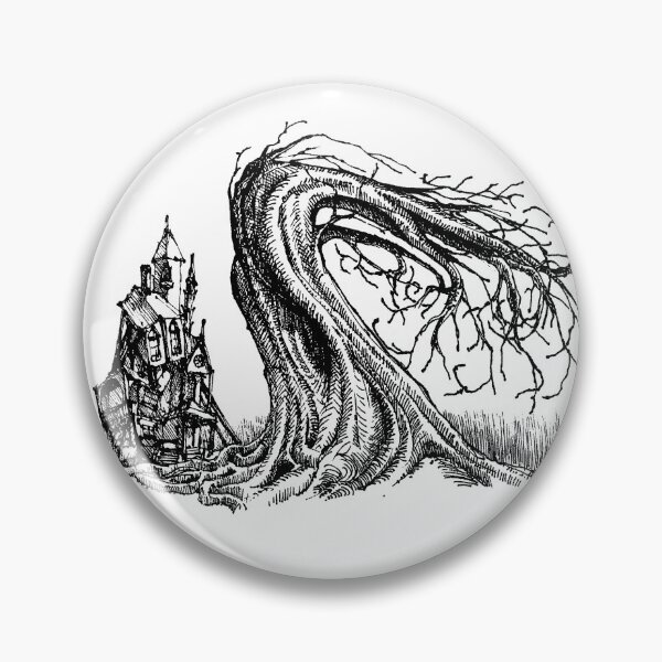 Aperçu de l'œuvre Maison de sorcière et arbre effrayant - Encre créée et vendue par Comatoad.