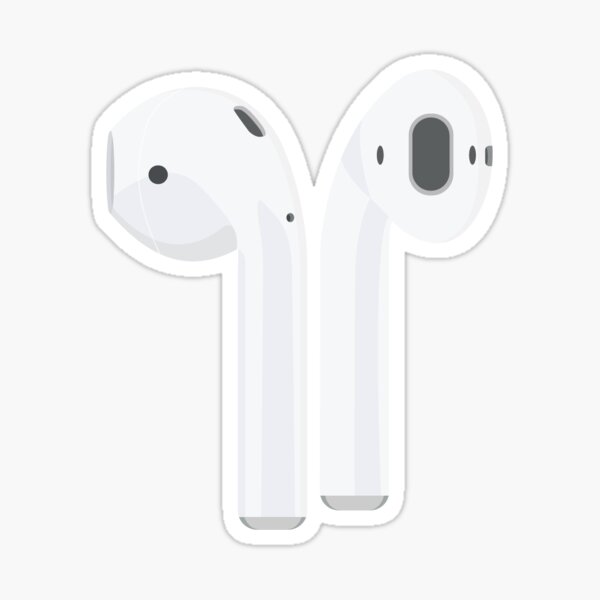 Earbud Stickers Redbubble - white earbuds for jammin music roblox