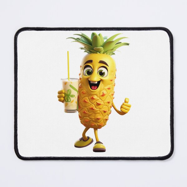 Item preview, Fruit smoothie – Mascotte who’s shaking a smoothie, 3D pineapple cartoon designed and sold by JansenGS.