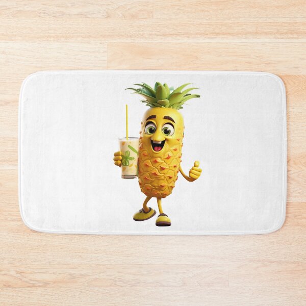 Item preview, Fruit smoothie – Mascotte who’s shaking a smoothie, 3D pineapple cartoon designed and sold by JansenGS.