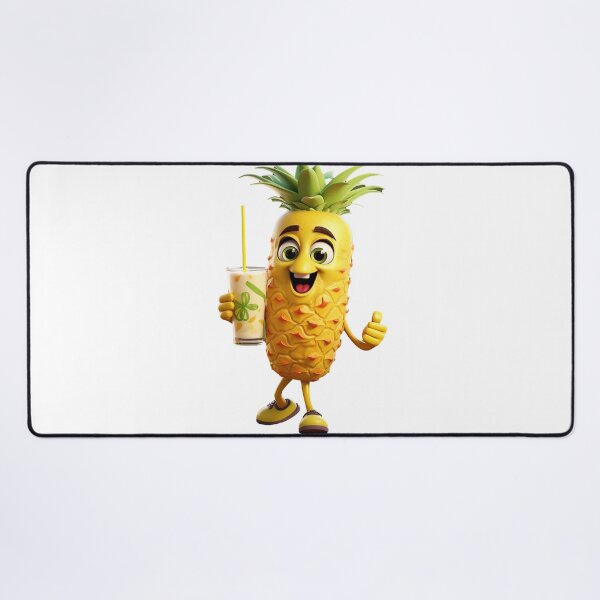 Item preview, Fruit smoothie – Mascotte who’s shaking a smoothie, 3D pineapple cartoon designed and sold by JansenGS.
