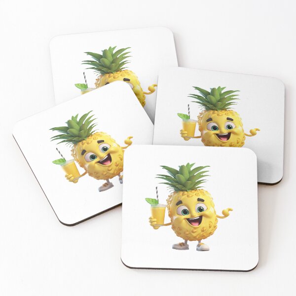 Item preview, Fruit smoothie – Mascotte who’s shaking a smoothie, 3D pineapple cartoon designed and sold by JansenGS.