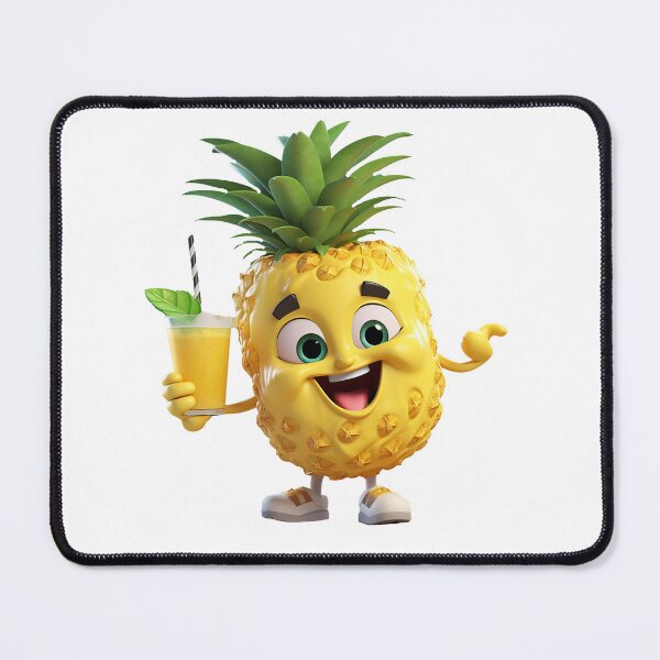 Item preview, Fruit smoothie – Mascotte who’s shaking a smoothie, 3D pineapple cartoon designed and sold by JansenGS.