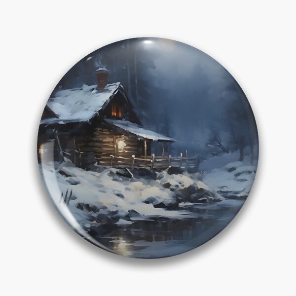 Item preview, cozy winter nights - cabin by the lake - 2 designed and sold by UmagineArts.