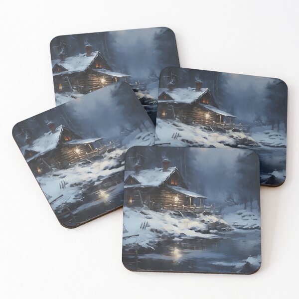 Item preview, cozy winter nights - cabin by the lake - 2 designed and sold by UmagineArts.