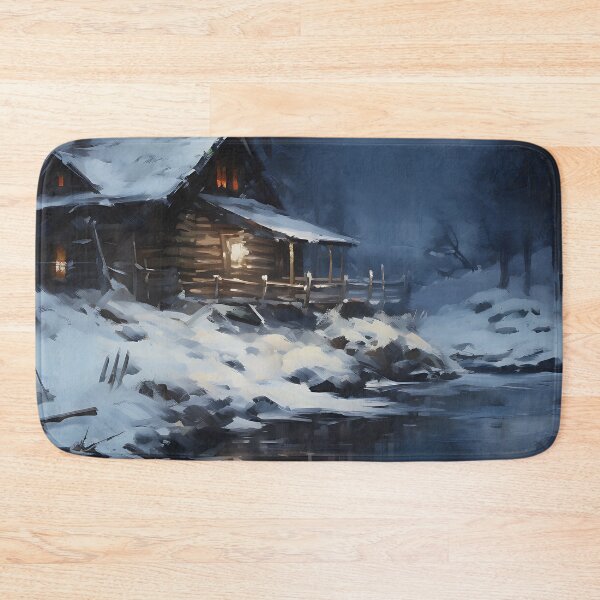Item preview, cozy winter nights - cabin by the lake - 2 designed and sold by UmagineArts.