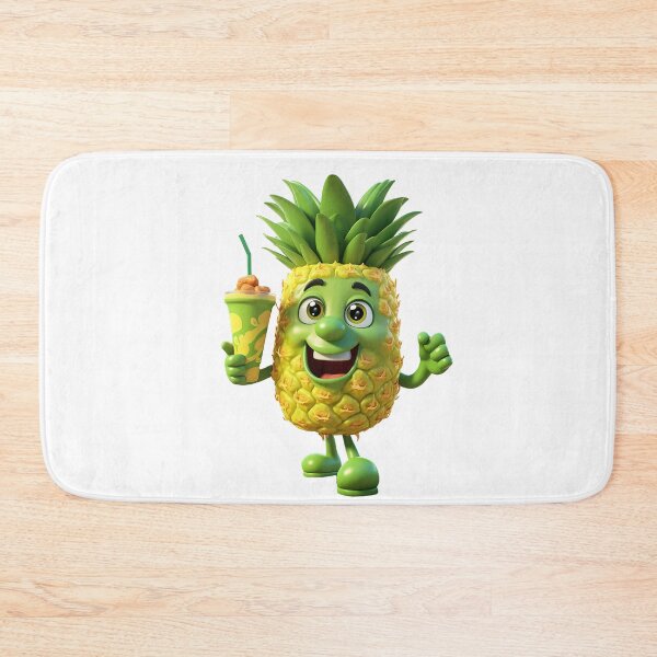 Item preview, Fruit smoothie – Mascotte who’s shaking a smoothie, 3D pineapple cartoon designed and sold by JansenGS.