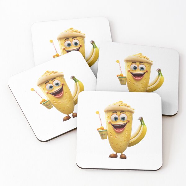 Item preview, Fruit smoothie – Mascotte who’s shaking a smoothie, 3D banana cartoon designed and sold by JansenGS.
