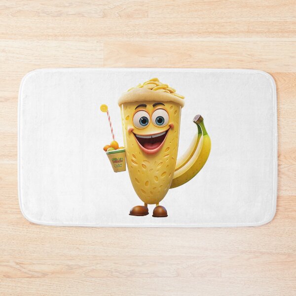 Item preview, Fruit smoothie – Mascotte who’s shaking a smoothie, 3D banana cartoon designed and sold by JansenGS.