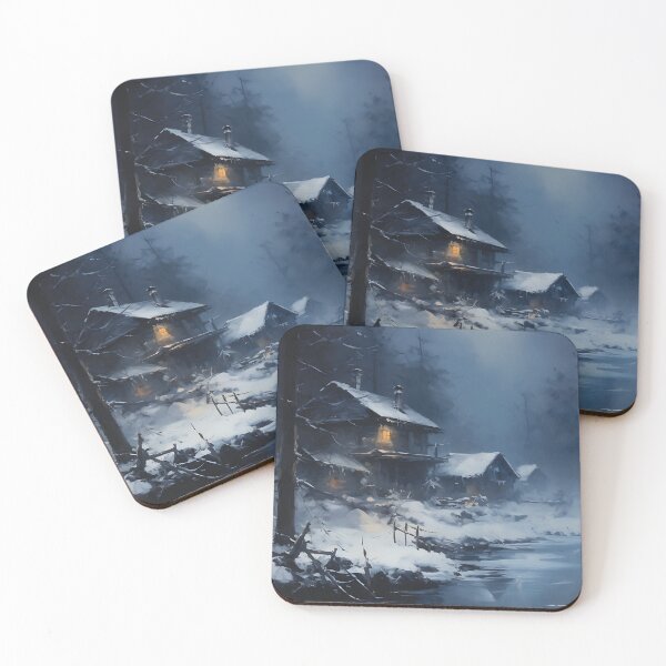 Item preview, Copy of cozy winter nights - cabin by the lake - 3 designed and sold by UmagineArts.