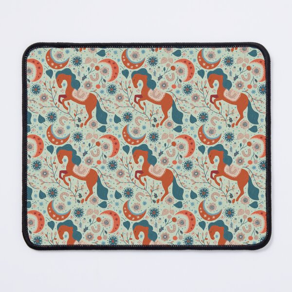Item preview, Folk Art horses in the forest designed and sold by The Quaint and Quirky.