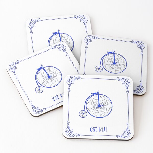 Item preview, Art Nouveau Penny Farthing Slim Blue designed and sold by kernowerno.