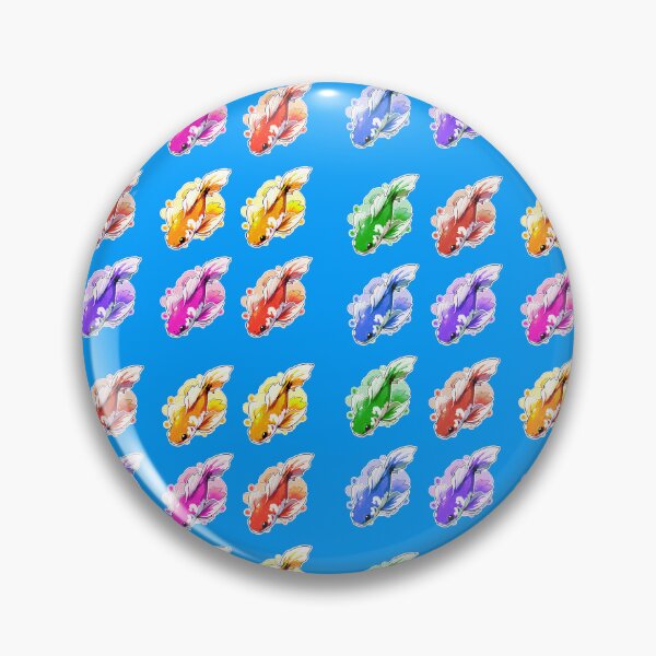 Item preview, Rainbow Koi Fish Mega Sticker Pack Sticker and Shirt Design With Blue Background by Zeesdesign on Redbubble designed and sold by ZEESDESIGN.