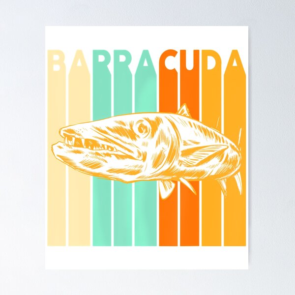 Great Barracuda Cuda Fishing Wildlife Saltwater Fish Art Vector