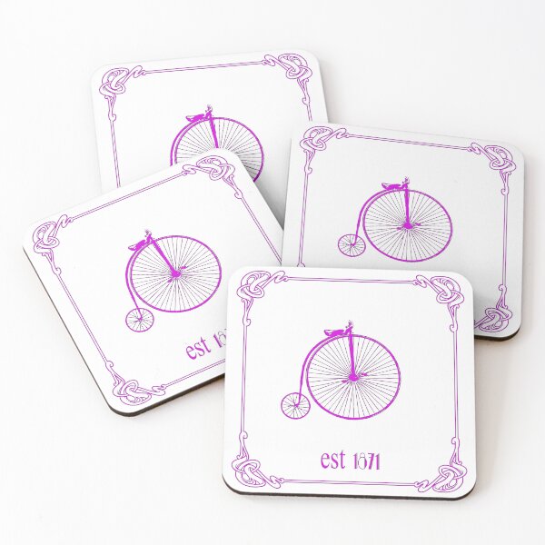 Item preview, Art Nouveau Penny Farthing Slim Pink designed and sold by kernowerno.