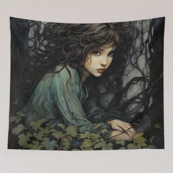 Item preview, Mysterious Vintage Dryad Girl 1 designed and sold by Art by Lilia.