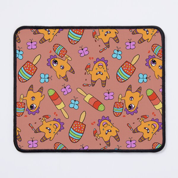 Aperçu de l'œuvre Bébé monstre avec motif popsicle rouge créée et vendue par ChallaDesign.