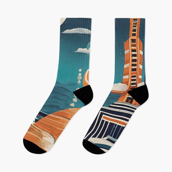 Item preview, Art Design: Cat on Terrace with Futuristic City Background designed and sold by TUMBAJULCA.