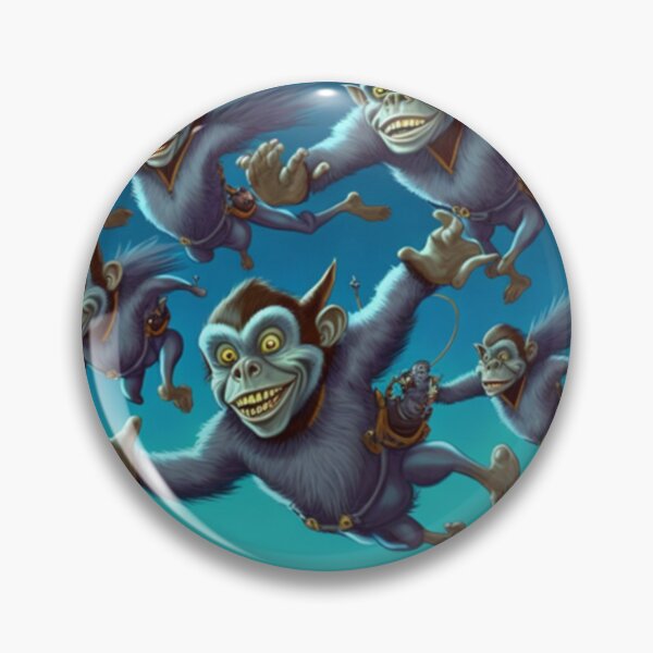 Item preview, Flying Monkeys Dressed In Blue And Soaring Over The City.  designed and sold by ValerieRSanders.