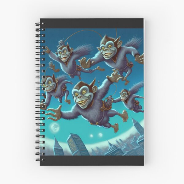 Item preview, Flying Monkeys Dressed In Blue And Soaring Over The City.  designed and sold by ValerieRSanders.