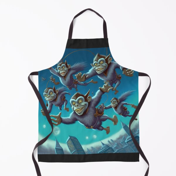 Item preview, Flying Monkeys Dressed In Blue And Soaring Over The City. designed and sold by ValerieRSanders.