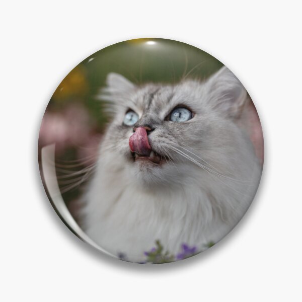 Item preview, Cute cat in flowers shows tongue designed and sold by Gnocchilli.