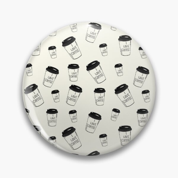 Item preview, I love Coffee Paper Coffee cup illustration Pattern Black and Ivory designed and sold by BONBcreative.