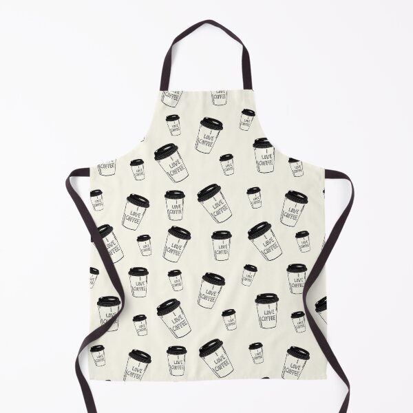 Item preview, I love Coffee Paper Coffee cup illustration Pattern Black and Ivory designed and sold by BONBcreative.