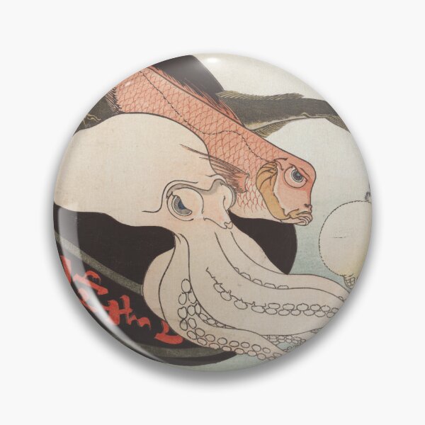 Item preview, Marine Fish Octopus, Pufferfish, Crab Traditional Vintage Print designed and sold by killies.