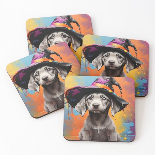 Item preview, Weimaraner Puppy With A Halloween Hat designed and sold by Wolfheartart.