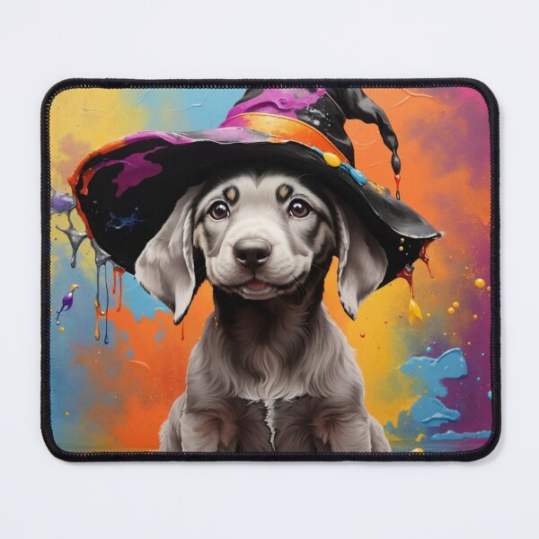 Item preview, Weimaraner Puppy With A Halloween Hat designed and sold by Wolfheartart.