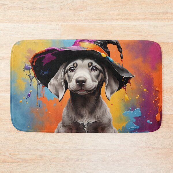 Item preview, Weimaraner Puppy With A Halloween Hat designed and sold by Wolfheartart.