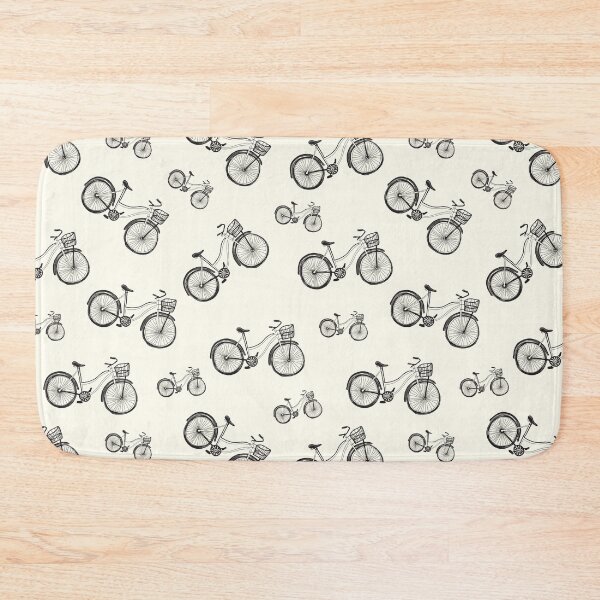 Item preview, bike illustration pattern black and ivory designed and sold by BONBcreative.
