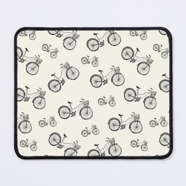 Item preview, bike illustration pattern black and ivory designed and sold by BONBcreative.