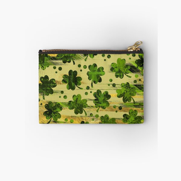Item preview, Irish Shamrock -Clover Abstract Gold and Green pattern designed and sold by k9printart.