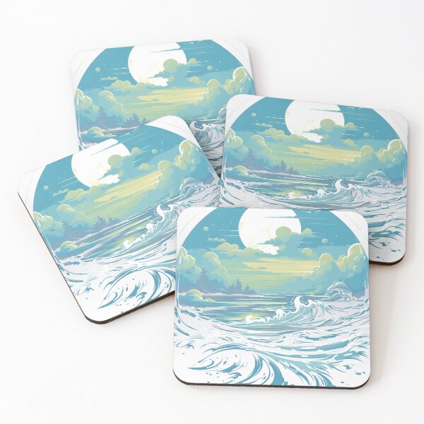 Item preview, waves in the moonlit sky, sea and clouds designed and sold by Ck-2106design.