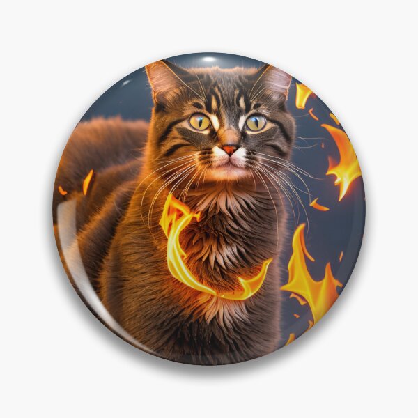 Item preview, Cat with fire elemental power designed and sold by Ungmaew.