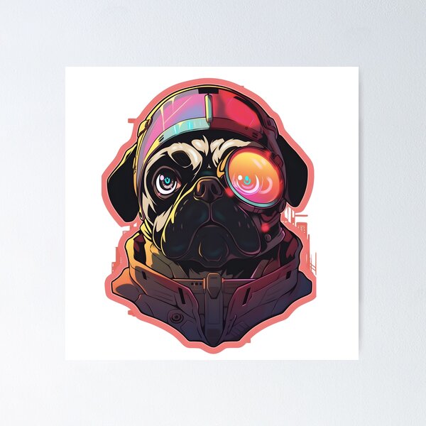 Item preview, Cyber punk Pug Warrior designed and sold by PUG70.