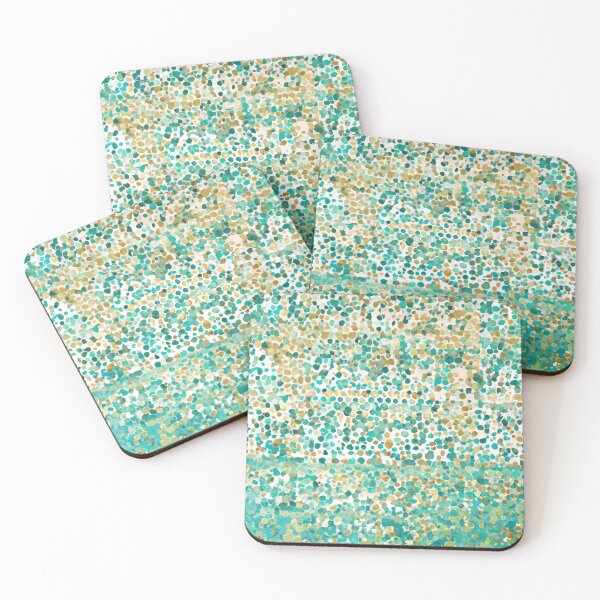 Item preview, Cute Stylish Teal And Golden Pattern Watercolor Polka Dots designed and sold by Moonsiess.