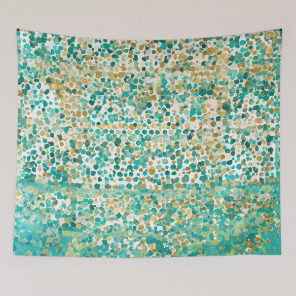 Item preview, Cute Stylish Teal And Golden Pattern Watercolor Polka Dots designed and sold by Moonsiess.