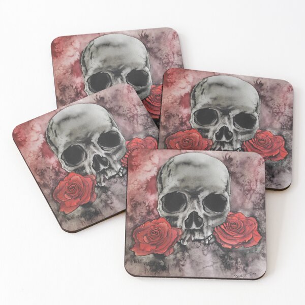 Item preview, Skull & Roses designed and sold by ArtDropsRita.