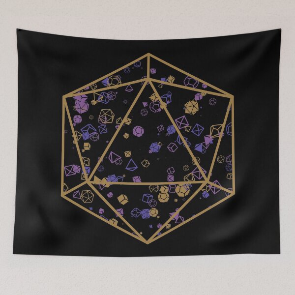 Item preview, Orange D20 Dice Hoard - Purple,Orange and Blue on Black designed and sold by AvengingSassy.