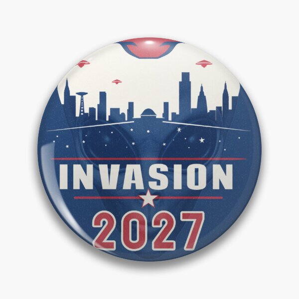 Item preview, Alien Invasion 2027 Political Poster designed and sold by Brainless Art.